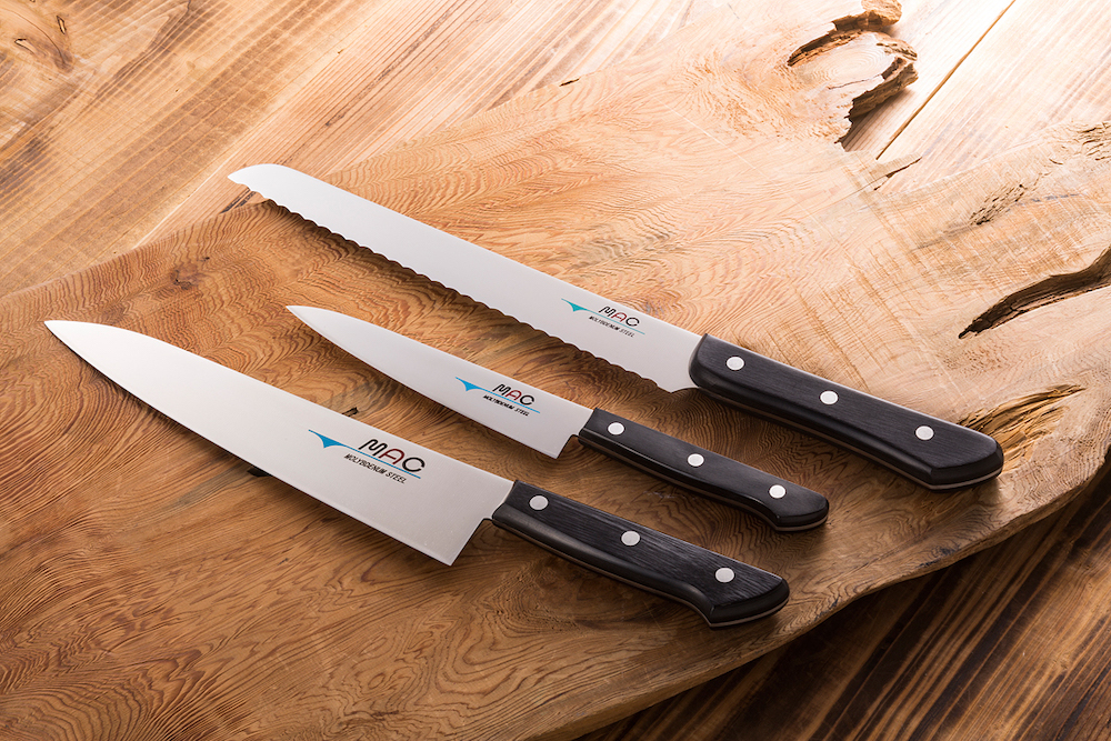 MAC Chef Knivsæt m. 3 knive (Kokkekniv, Utility og Brødkniv)