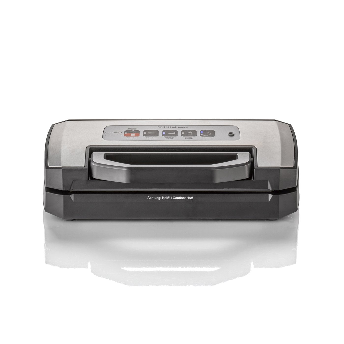 Caso VRH 490 advanced, Sort, Rustfrit stål, 800 mbar, Plast, Rustfrit stål, Touch, GS/CE, 110 W
