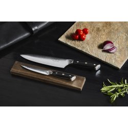 Damascus by Hws Chef Knivst m. 2 knive (Kokkekniv og Utility kniv)