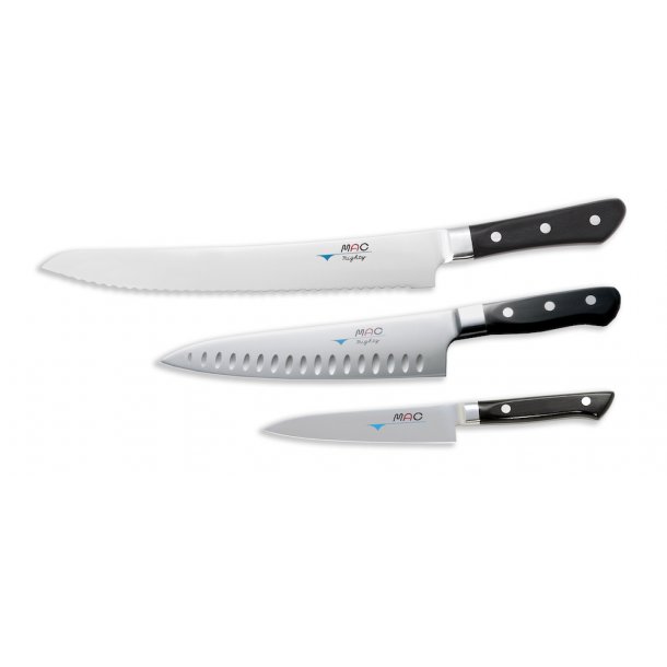 MAC Professionell Knivset m. 3 knivar (Kockkniv, Universalkniv och Brdkniv)