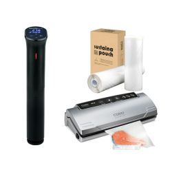 iVide 2.0 Sous Vide Stav WIFI + Caso VC10 Vakuumfrpackare + Vakuumrullar