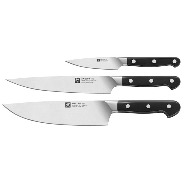 Zwilling Pro knivset med 3 knivar (Kockkniv, Trancherkniv och Skalkniv)